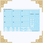 Blue transfer sheet with white graphics and text for killteam exaction squad