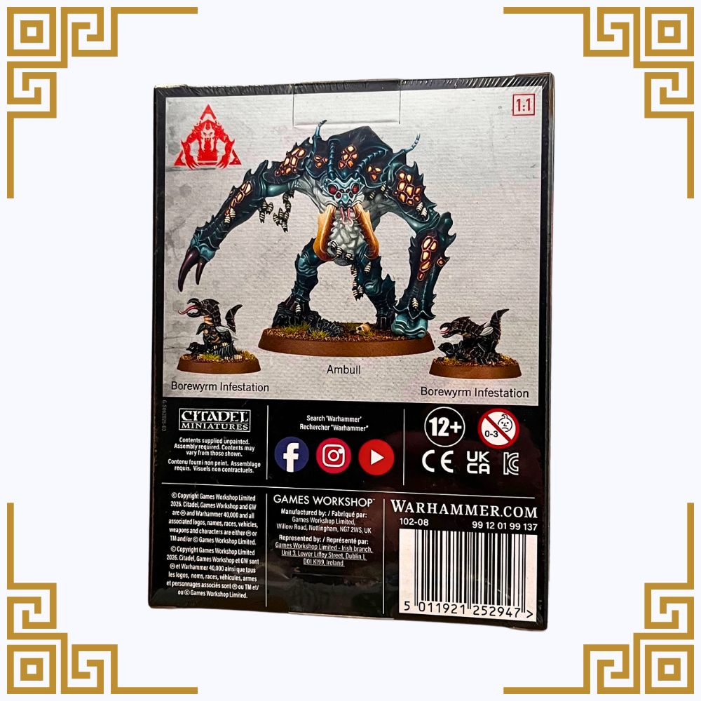 Game box for 'Ambull' from Warhammer with detailed illustration on a white background