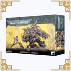 Warhammer 40,000 game box with Orks Ghazgkhull Thraka on a white background