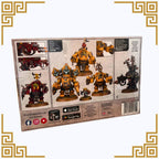 Warhammer figurine set packaging with detailed illustrations on a white background