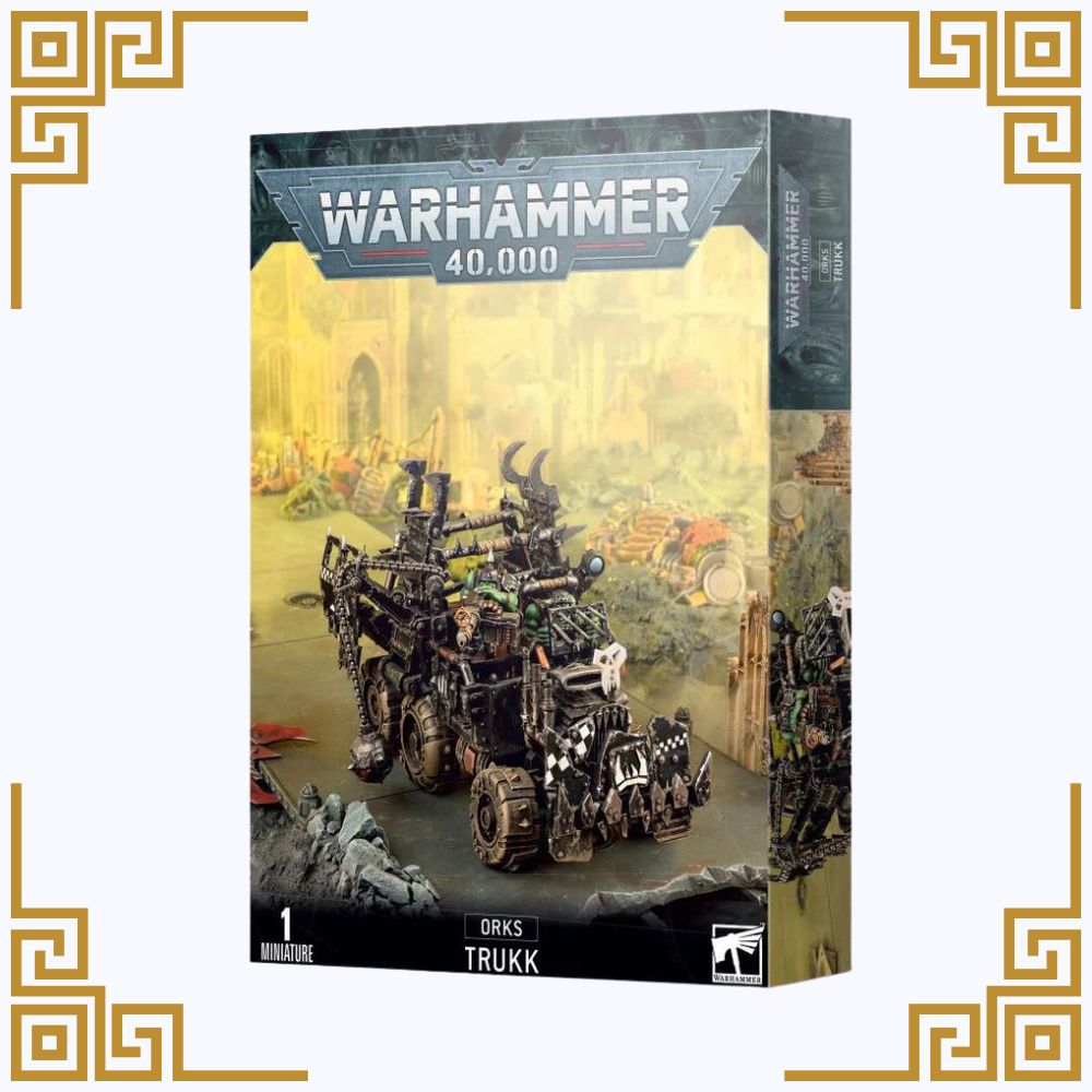 Warhammer 40,000 Orks Trukk model packaging on a white background