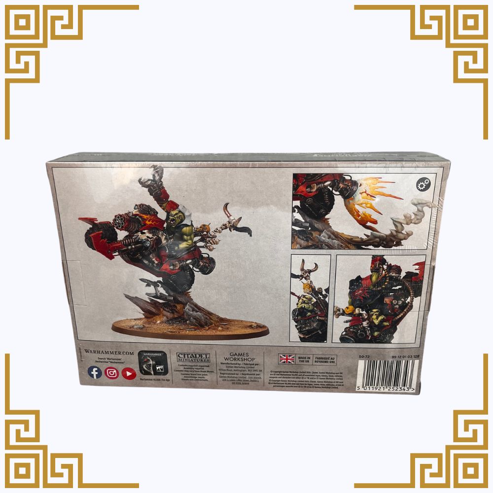 Boxed Warhammer 40,000 Wazdakka Gutsmek with detailed artwork on a white background