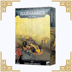 Warhammer 40,000 game box with a Shokkjump Dragsta model on a white background