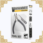 Warhammer Colour tool set packaging with pliers illustration on a white background